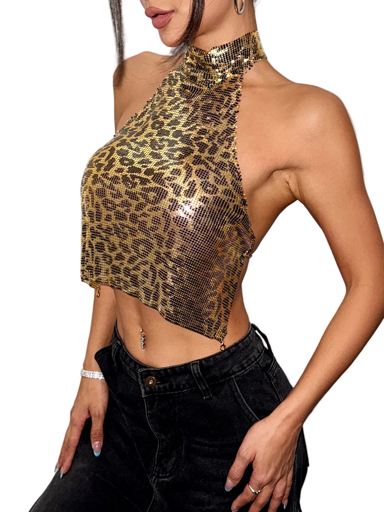 Stacy Chain Metal Halter Top